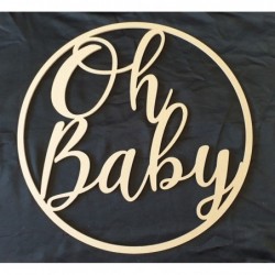 Oh Baby Ring/Hoop Sign 6mm Raw MDF