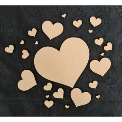 Hearts 3mm MDF, Packs of 10
